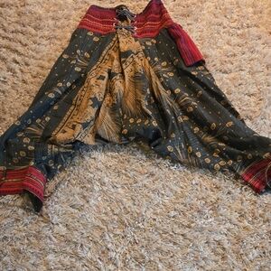 Bohemian Black and Gold Harem Pants